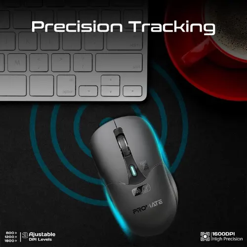 Promate Samo Dual Mode Rechargeable Wireless Mouse with BT & RF Connectivity - View 2