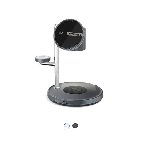 Promate Synergy-3 4-in-1 Qi2 Certified MagSafe Compatible Wireless Charging Station