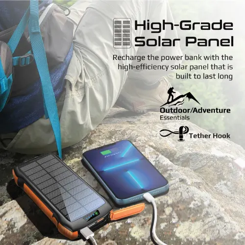 Promate SolarTank-20PDQi 20000mAh Rugged EcoLight Solar Power Bank - View 2