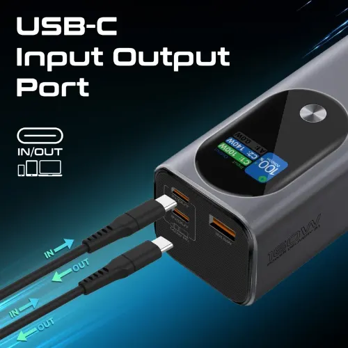 Promate Titan-160 Ultra-Compact 160W Multi-Port PD 3.1 Power Bank - View 3