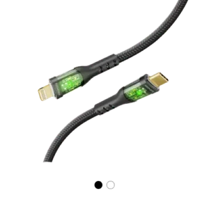 Promate TransLine-Ci 27W Power Delivery USB-C to Lightning Cable with Transparent Shells