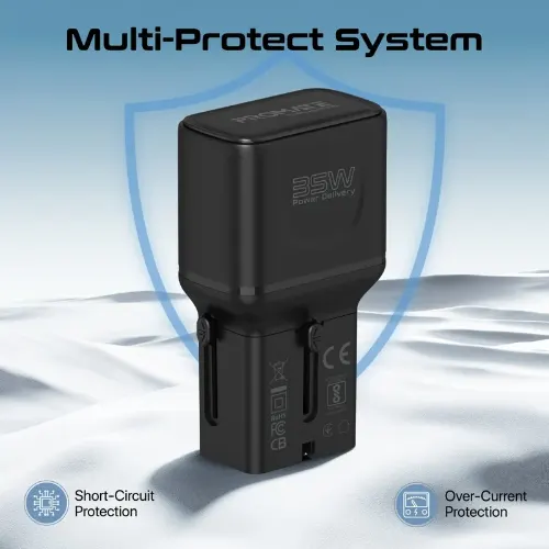 Promate TriPlug-PD35 35W Power Delivery Multi-Port Travel Adapter - View 2
