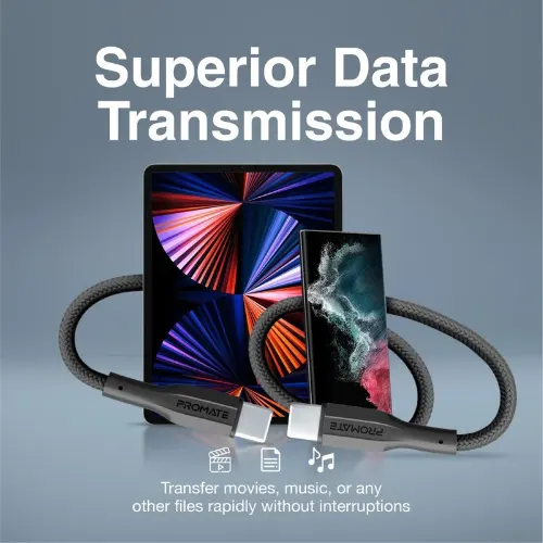 Promate XCord-CC High Tensile Strength Data & Charge USB-C Cable - View 3