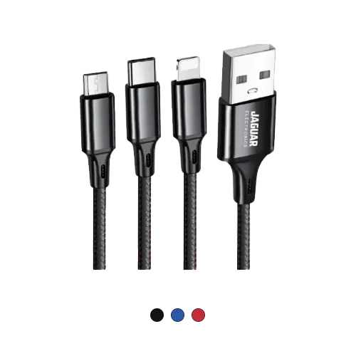 Jaguar Electronics CG28 1.5A - 2.8A 1 Meter Fast Charging 3-in-1 Cable - View 3