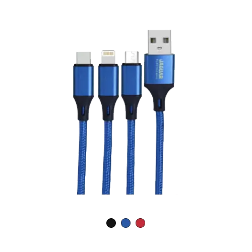 Jaguar Electronics CG28 1.5A - 2.8A 1 Meter Fast Charging 3-in-1 Cable - View 2