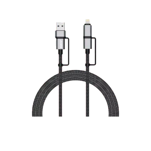 Jaguar Electronics CG92 60W PD/QC 1.2 Meter 4-in-1 Fast Charging Data Cable