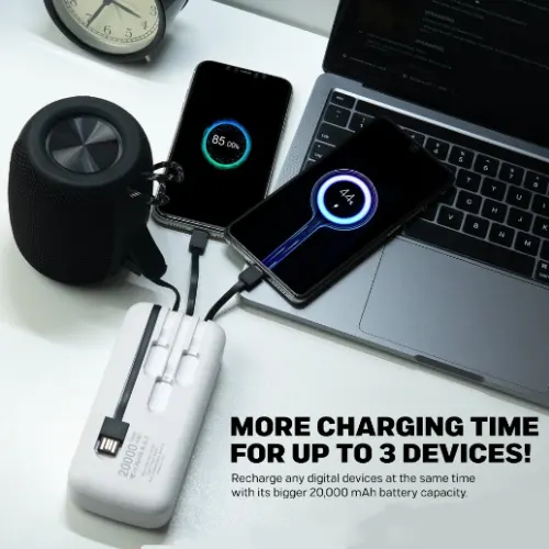 Jaguar Electronics PB607 20000mAh Power Bank with Charging Cable - View 2