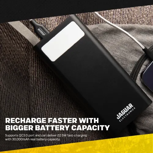 Jaguar Electronics PB712 30000mAh Power Bank Digital Display 22.5W PD/QC 3.0 Fast Charging Type-C - View 2