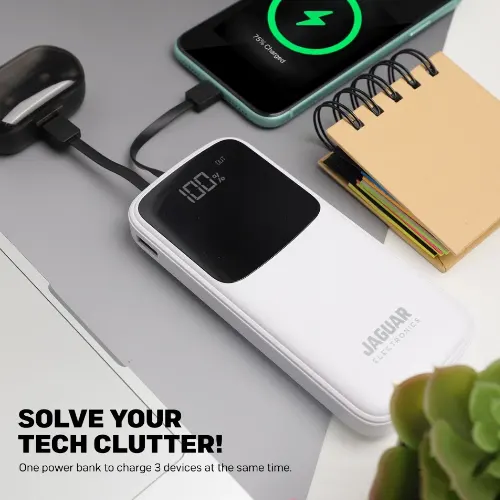 Jaguar Electronics PB896 10000mAh Power Bank with Charging Cable - View 3