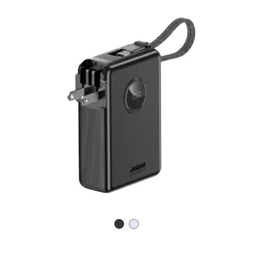 Jaguar Electronics PB900 10000mAh 22.5W PD/QC 3.0 Power Bank With Plug and Built-in Cable