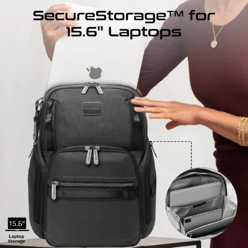 Promate Oracle-BP SecureStorage 15.6" Laptop Backpack with Multiple Compartments - View 2