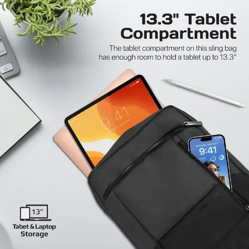 Promate Satchel-HB SleekComfort 13” Tablet Hand Bag with Multiple Compartments - View 2
